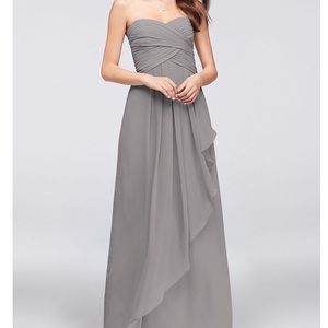 SOLD - Strapless Crinkle Chiffon Dress